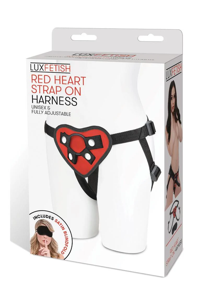 Lux Fetish Red Heart Strap-On Harness Adjustable - Image 2