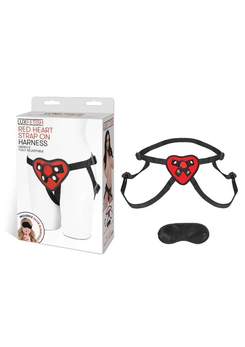 Lux Fetish Red Heart Strap-On Harness Adjustable - Image 3