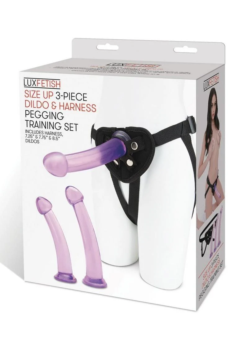 Lux Fetish Size Up Dildo and Harness Pegging Training - Image 2