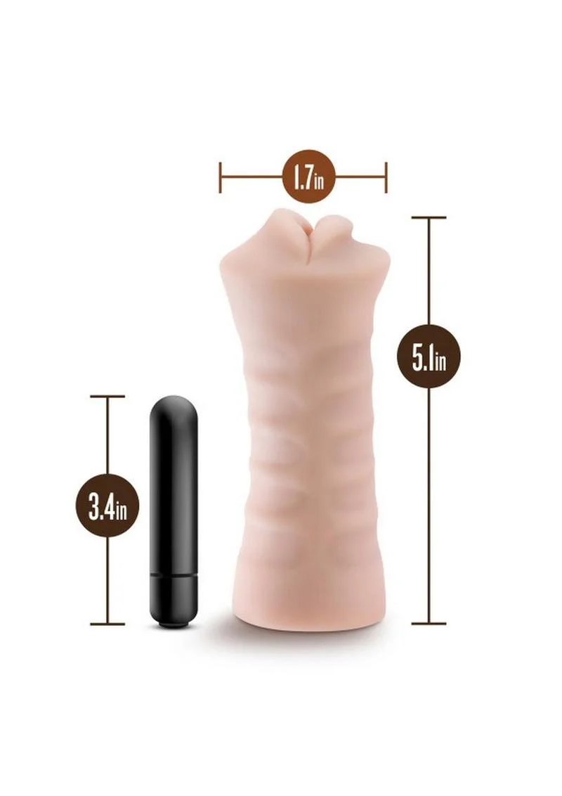 M For Men Angie Vibrating Masturbator with Bullet - Mouth - Image 4