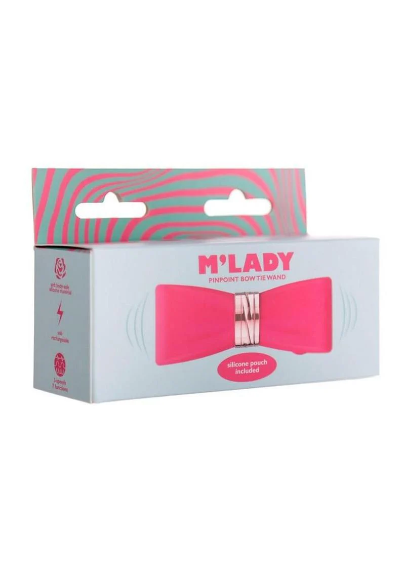 M'lady Pinpoint Silicone Rechargeable Bow Tie Wand - Image 2