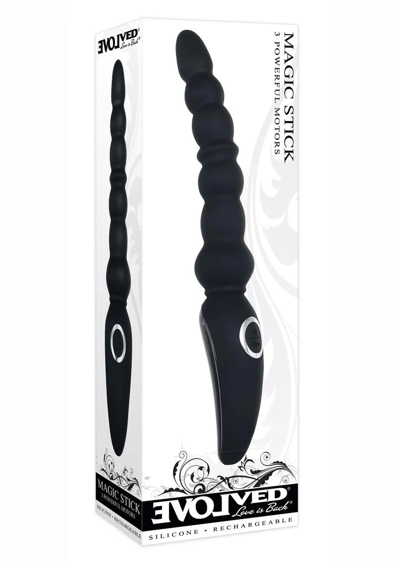 Magic Stick Rechargeable Silicone Beaded Vibrator - Image 2