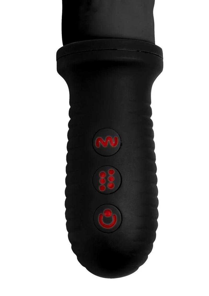 Master Series 8x Auto Pounder Rechargeable Silicone Vibrating and Thrusting Dildo with Handle - Image 4
