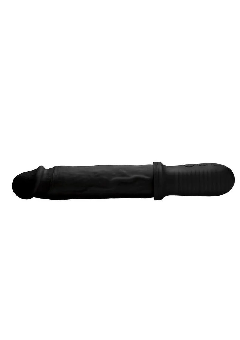 Master Series 8x Auto Pounder Rechargeable Silicone Vibrating and Thrusting Dildo with Handle - Image 5
