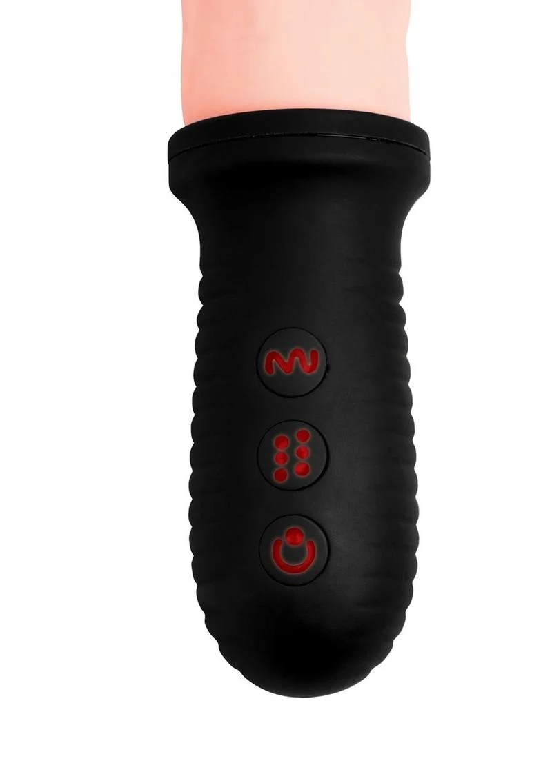 Master Series 8x Auto Pounder Rechargeable Silicone Vibrating and Thrusting Dildo with Handle - Image 7
