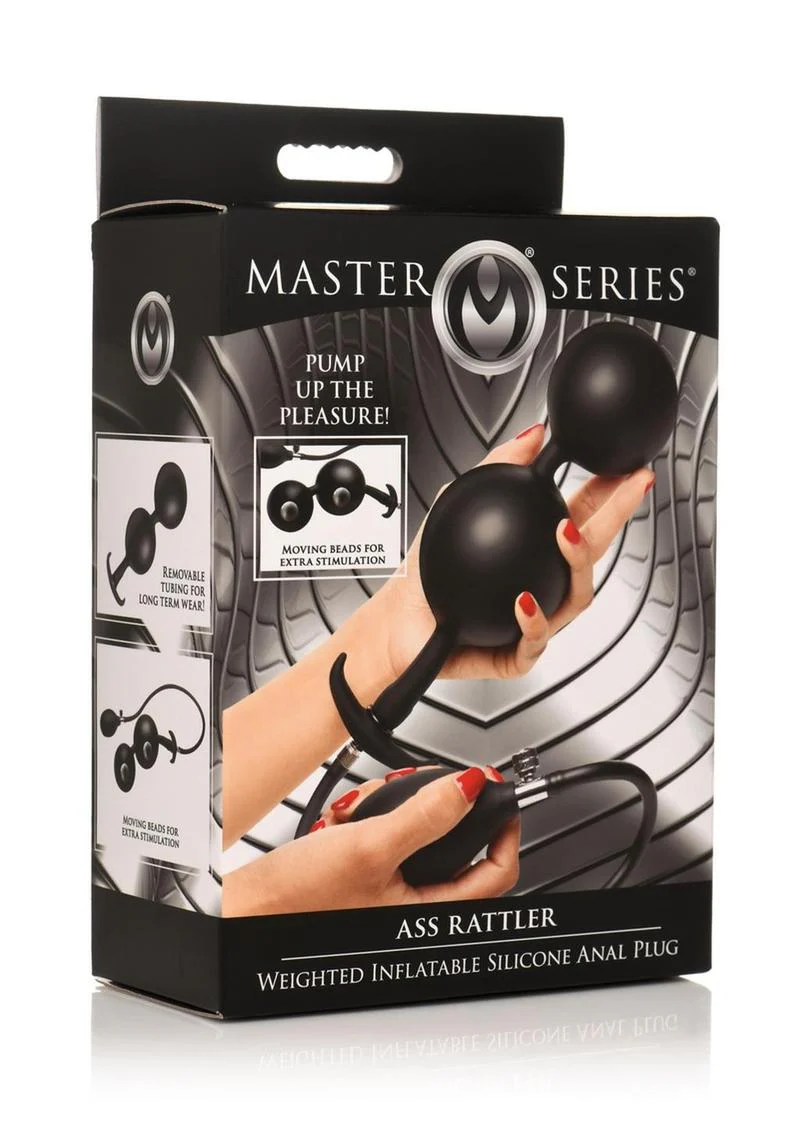 Master Series Ass Rattler Weighted Inflatable Silicone Anal Plug - Image 2
