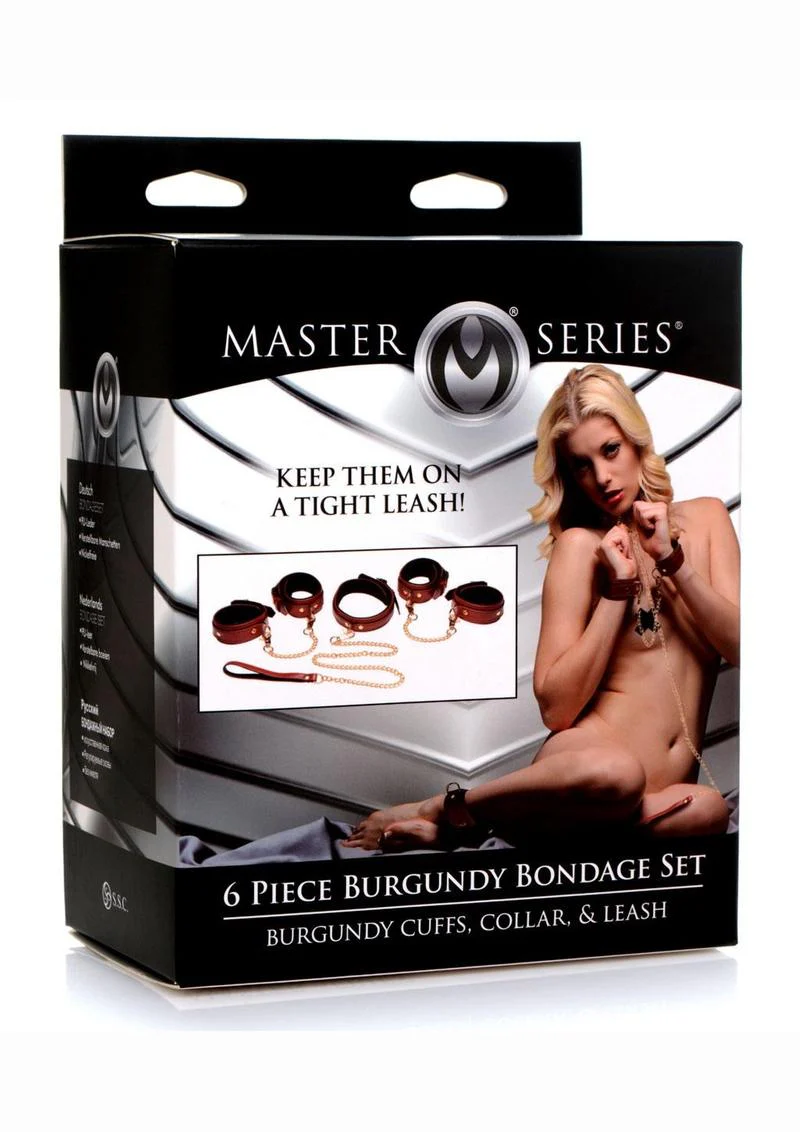 Master Series Bondage Set Cuffs, Collar, and Leash - Image 2