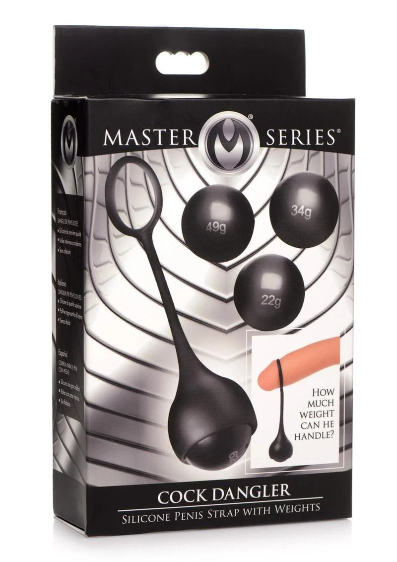 Master Series Cock Dangler Silicone Penis Strap with Weights - Image 2