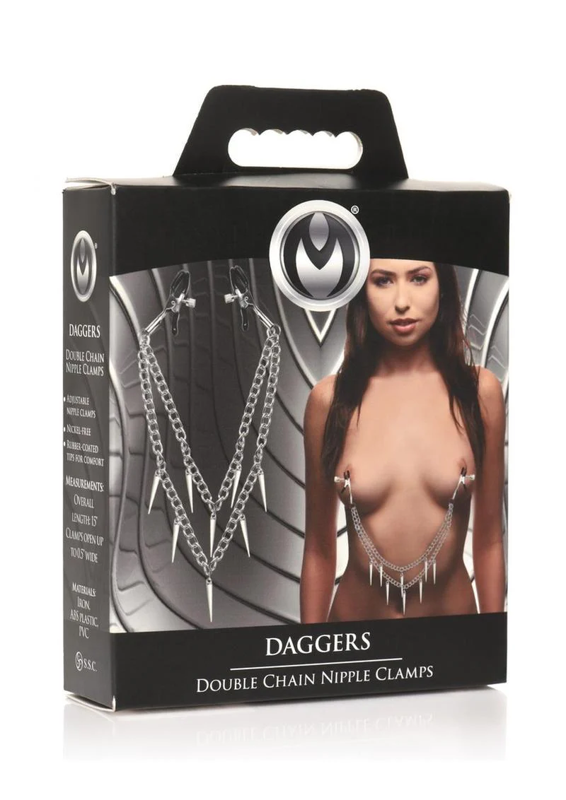 Master Series Daggers Double Chain Nipple Clamps - Image 2