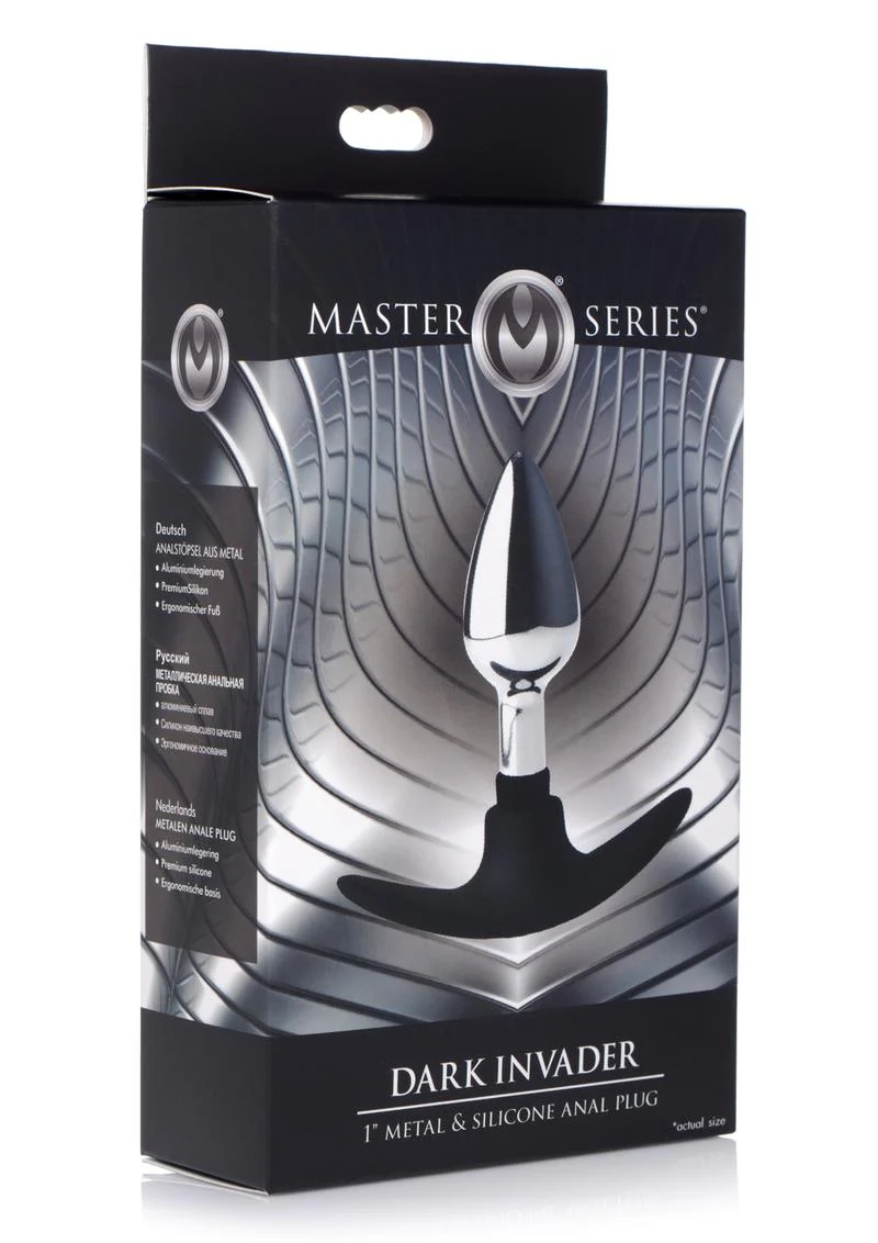 Master Series Dark Invader Metal and Silicone Anal Plug - Image 10