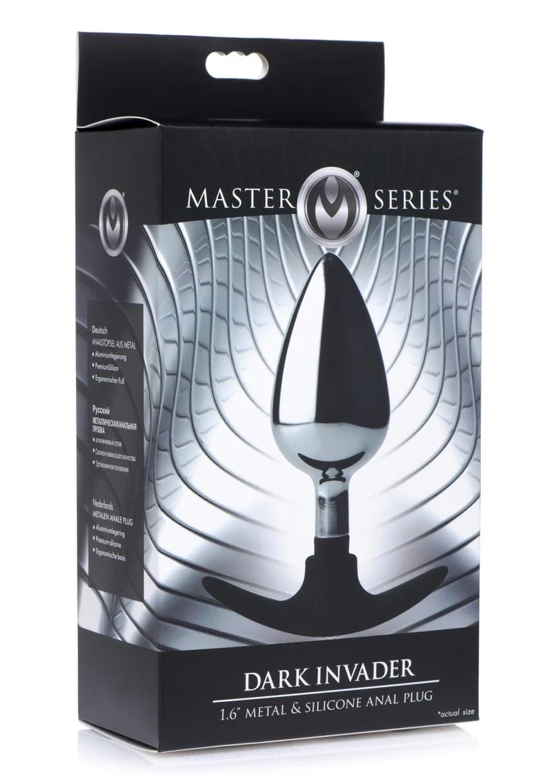 Master Series Dark Invader Metal and Silicone Anal Plug - Image 4