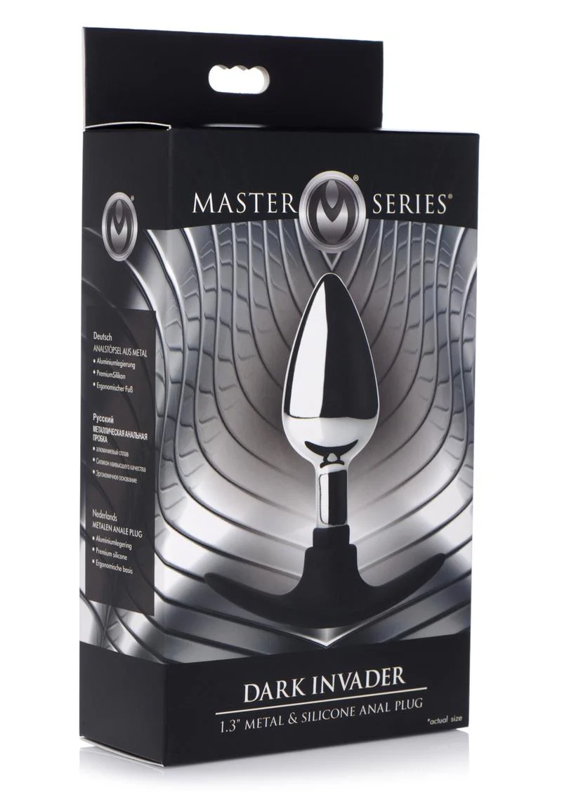 Master Series Dark Invader Metal and Silicone Anal Plug - Image 7