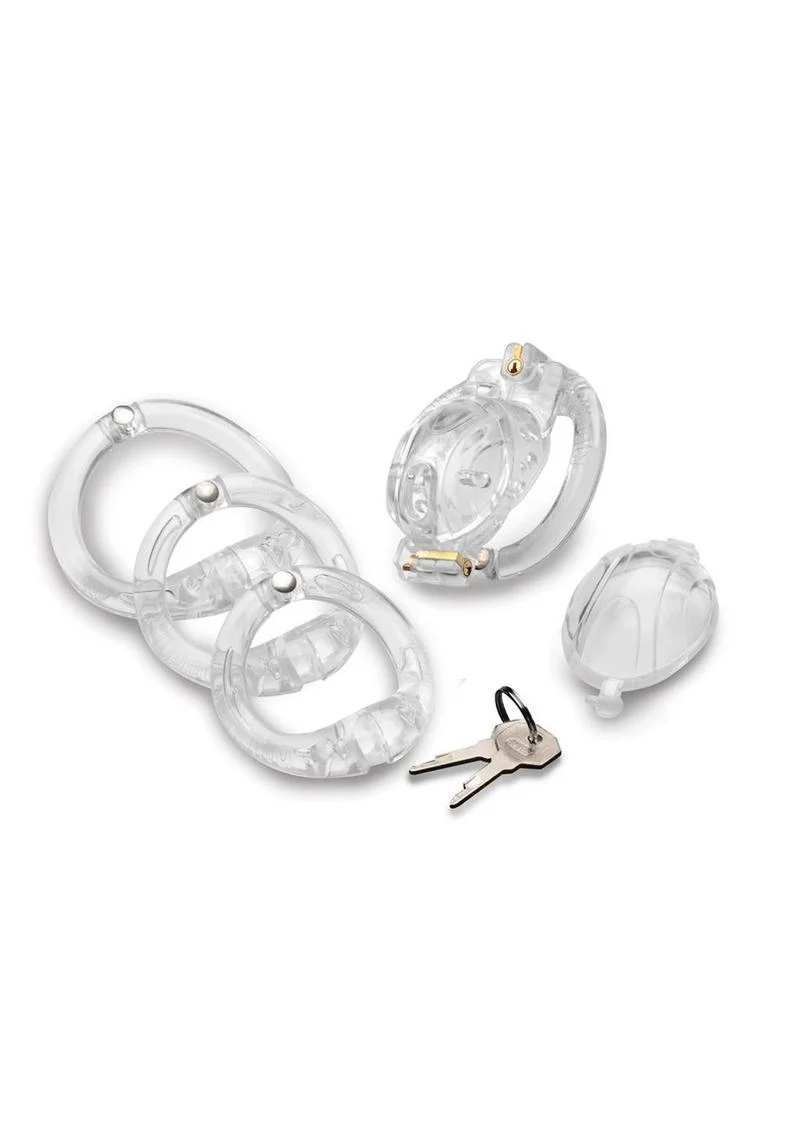 Master Series Double Lockdown Locking Customizable Chastity Cage - Image 4