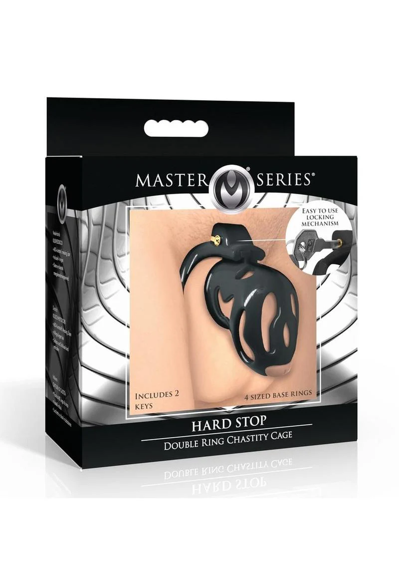 Master Series Hard Stop Double Ring Chastity Cage - Image 2