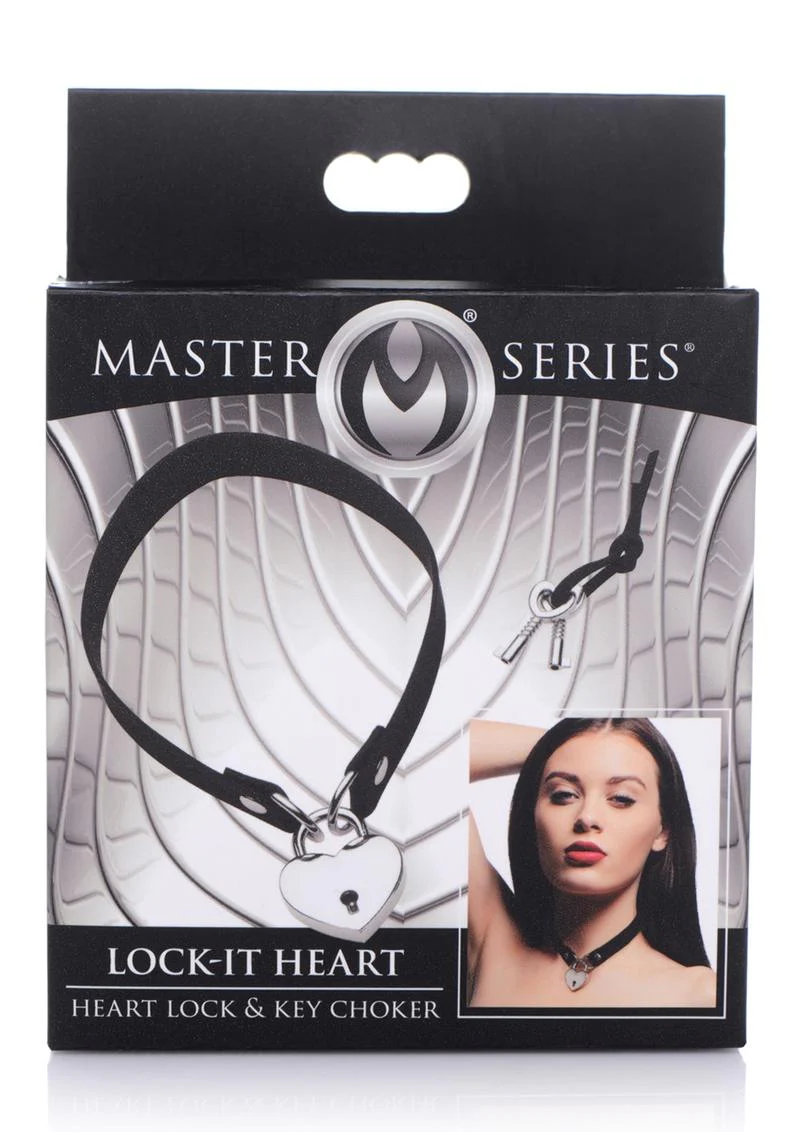 Master Series Lock-It Heart Lock and Key Choker - Image 2