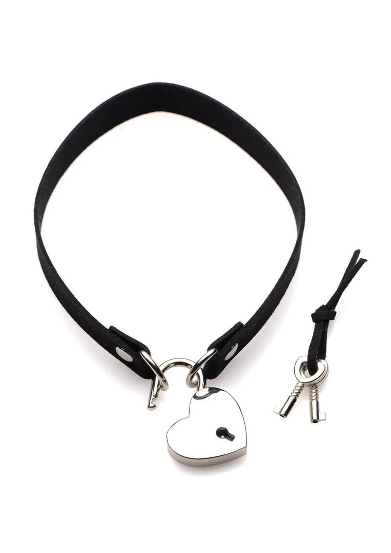 Master Series Lock-It Heart Lock and Key Choker - Image 3