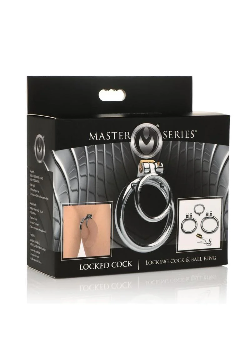 Master Series Locked Cock Stainless Steel Locking Cock and Ball Ring - Image 2