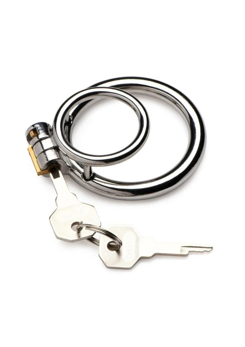 Master Series Locked Cock Stainless Steel Locking Cock and Ball Ring - Image 4