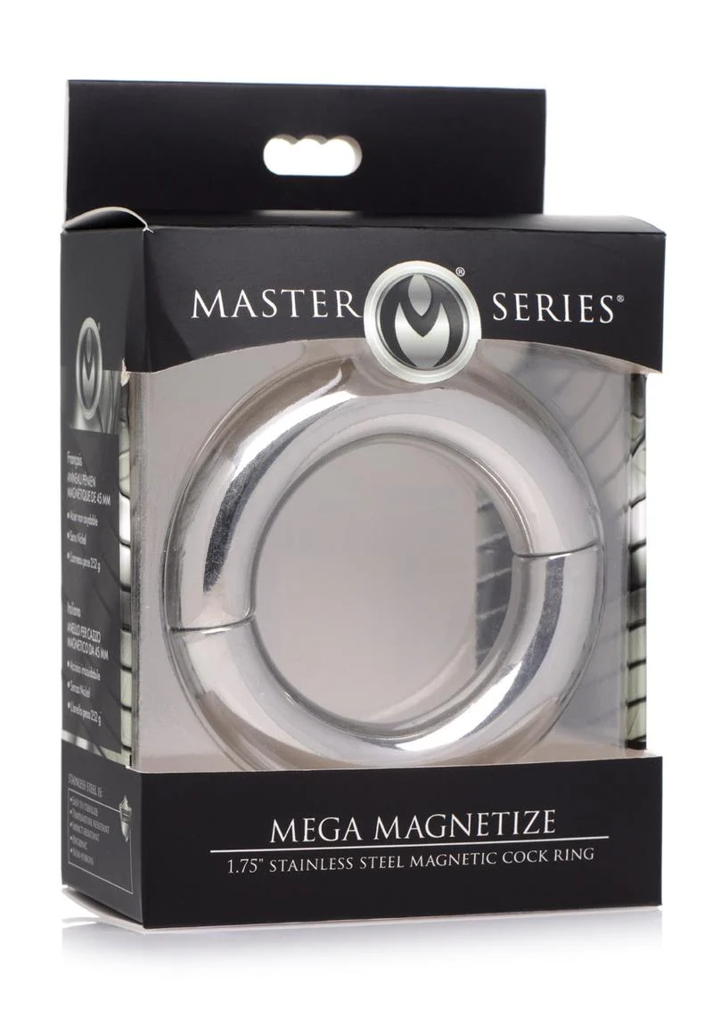 Master Series Mega Magnetize Stainless Steel Cock Ring - Image 2
