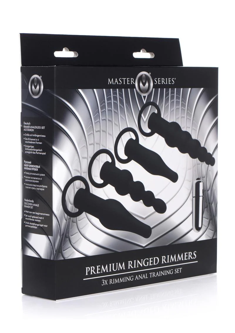 Master Series Premium Ranged Rimmers 3x Vibrating Silicone Rimming Anal Training - Image 2