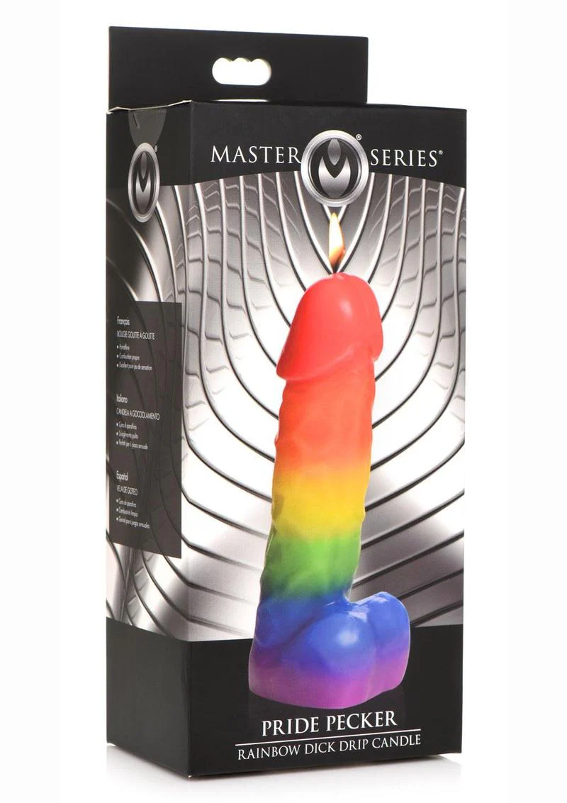 Master Series Pride Pecker Rainbow Drip Candle - Image 2