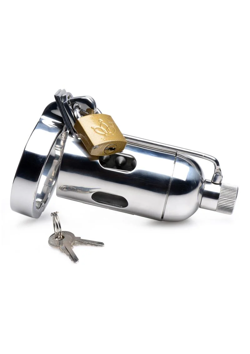 Master Series Spike Chamber Chastity Cage - Stainless - Image 2