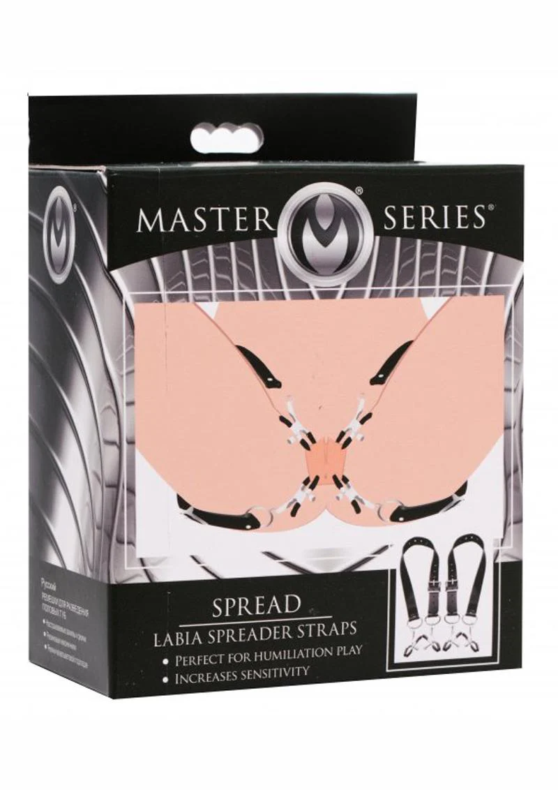 Master Series Spread Labia Spreader Straps with Clitoral Clamps - Image 2