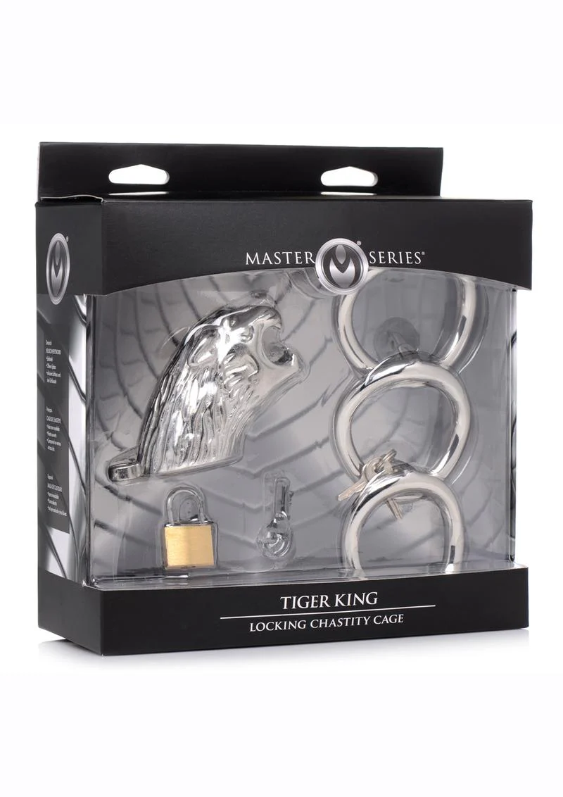 Master Series Tiger King Locking Chastity Cage - Image 2