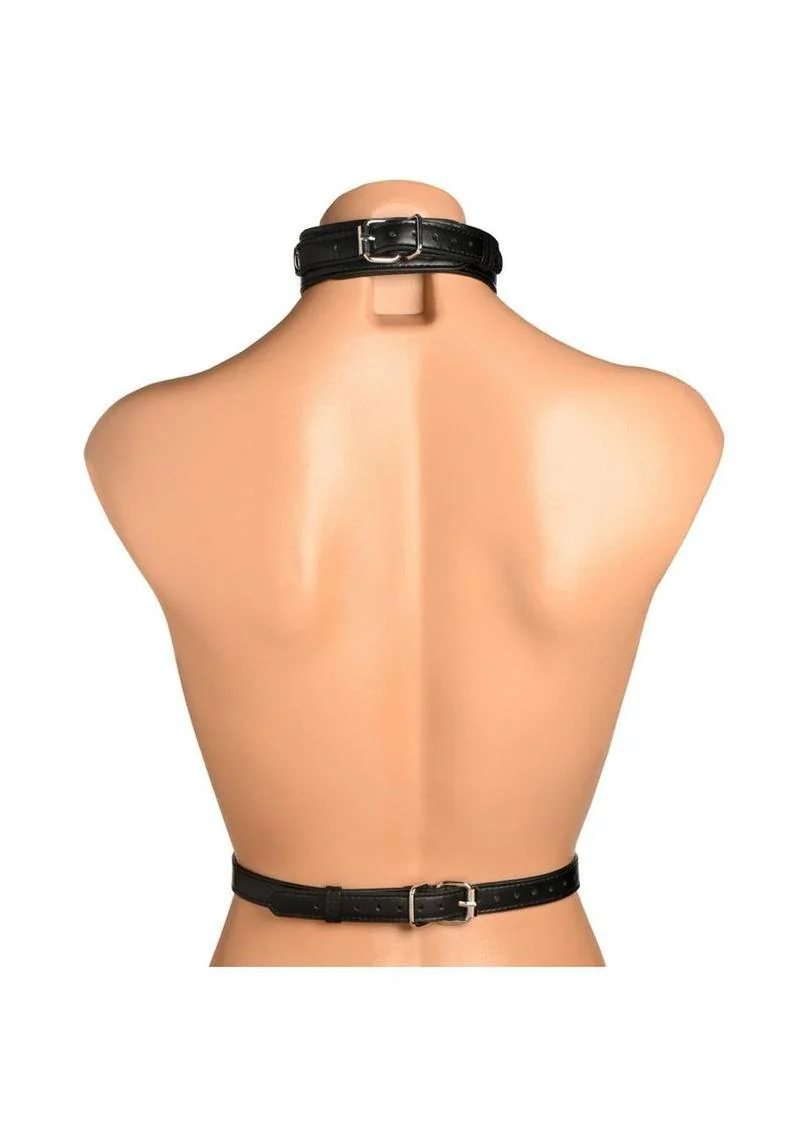 Master Series Vixen Female Chest Vegan Leather Harness - Image 6