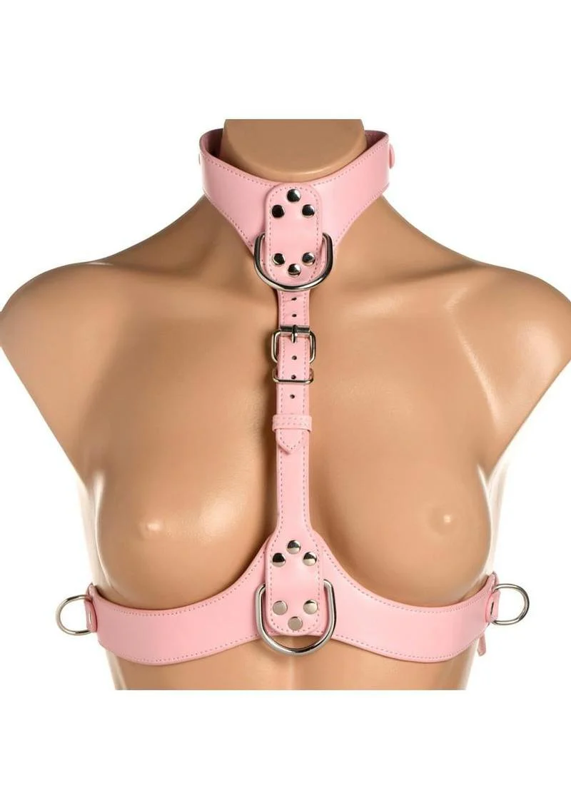 Master Series Vixen Female Chest Vegan Leather Harness - Image 8