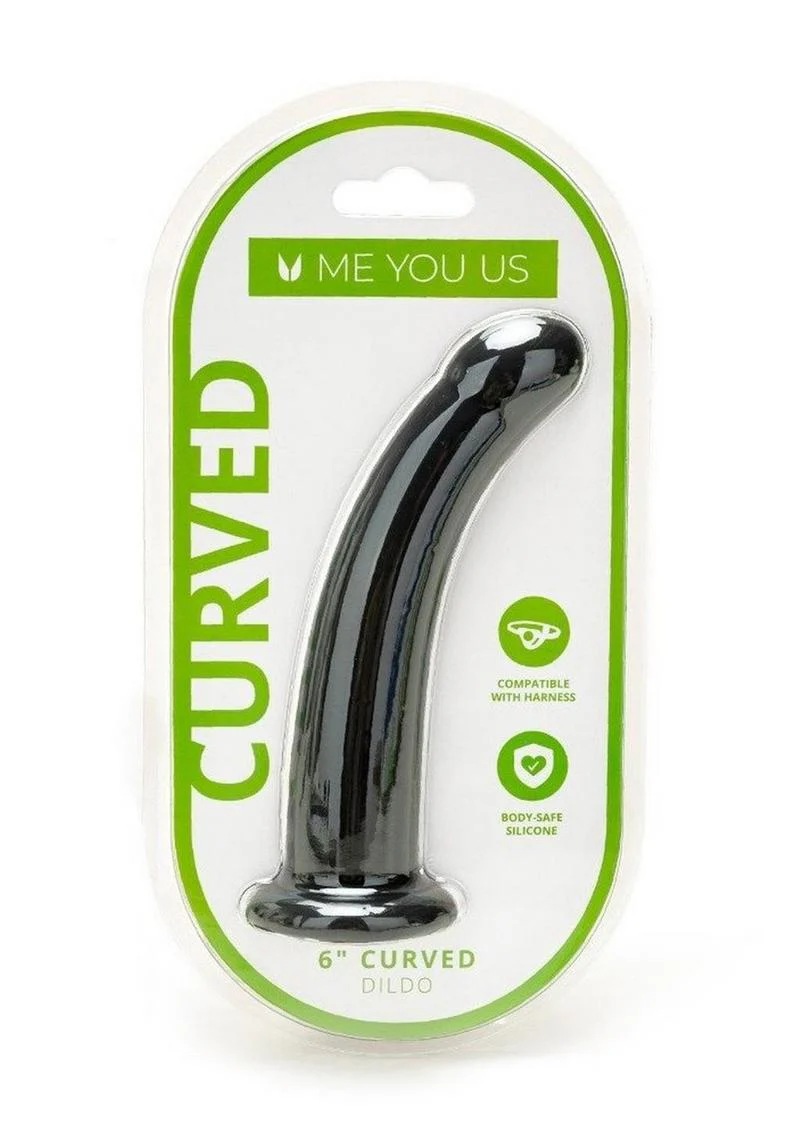 ME YOU US Black Curved Silicone Dildo - Image 2
