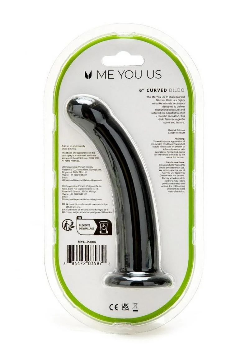 ME YOU US Black Curved Silicone Dildo - Image 4
