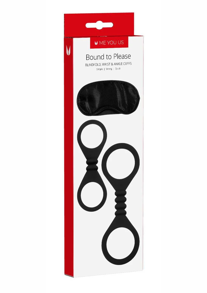 ME YOU US Bound to Please Blindfold, Silicone Wrist and Ankle Cuffs - Image 2