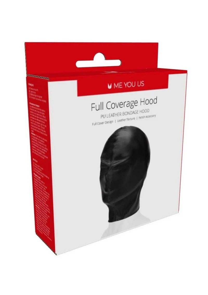 ME YOU US Full Coverage Hood Pu Leather Bondage Hood - Image 2