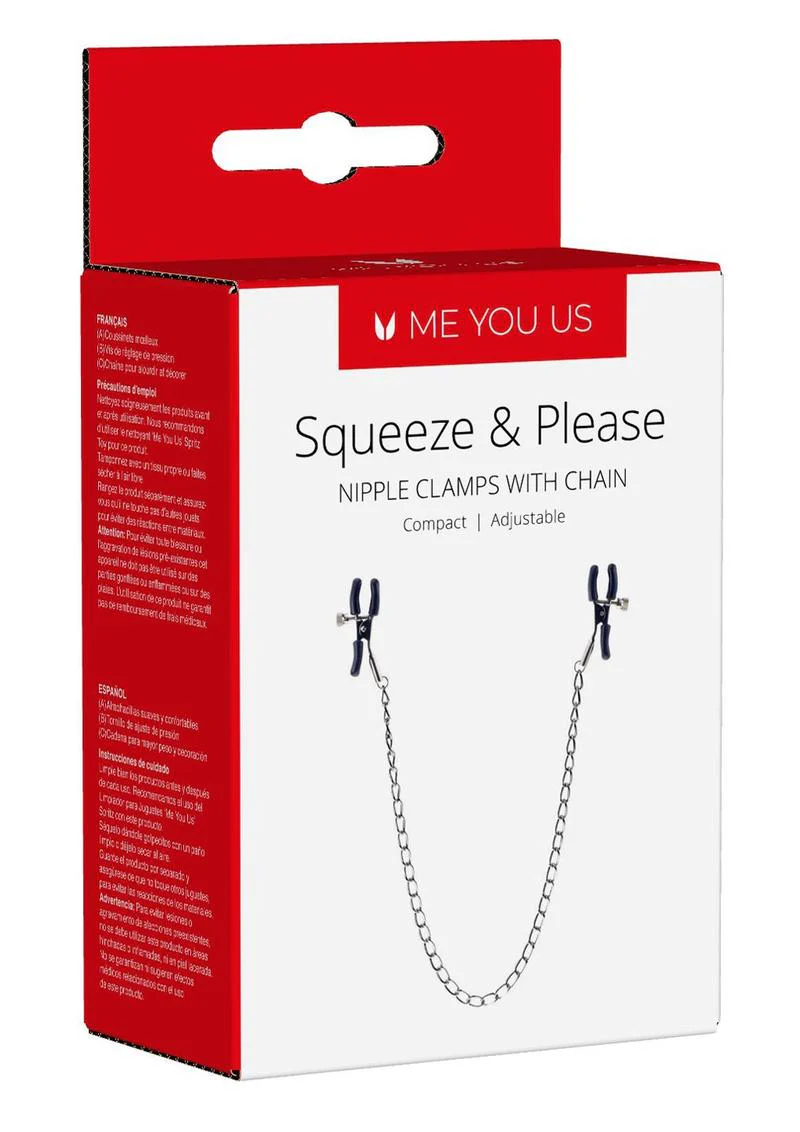 ME YOU US Squeeze and Please Adjustable Nipple Clamps with Chain - Image 2