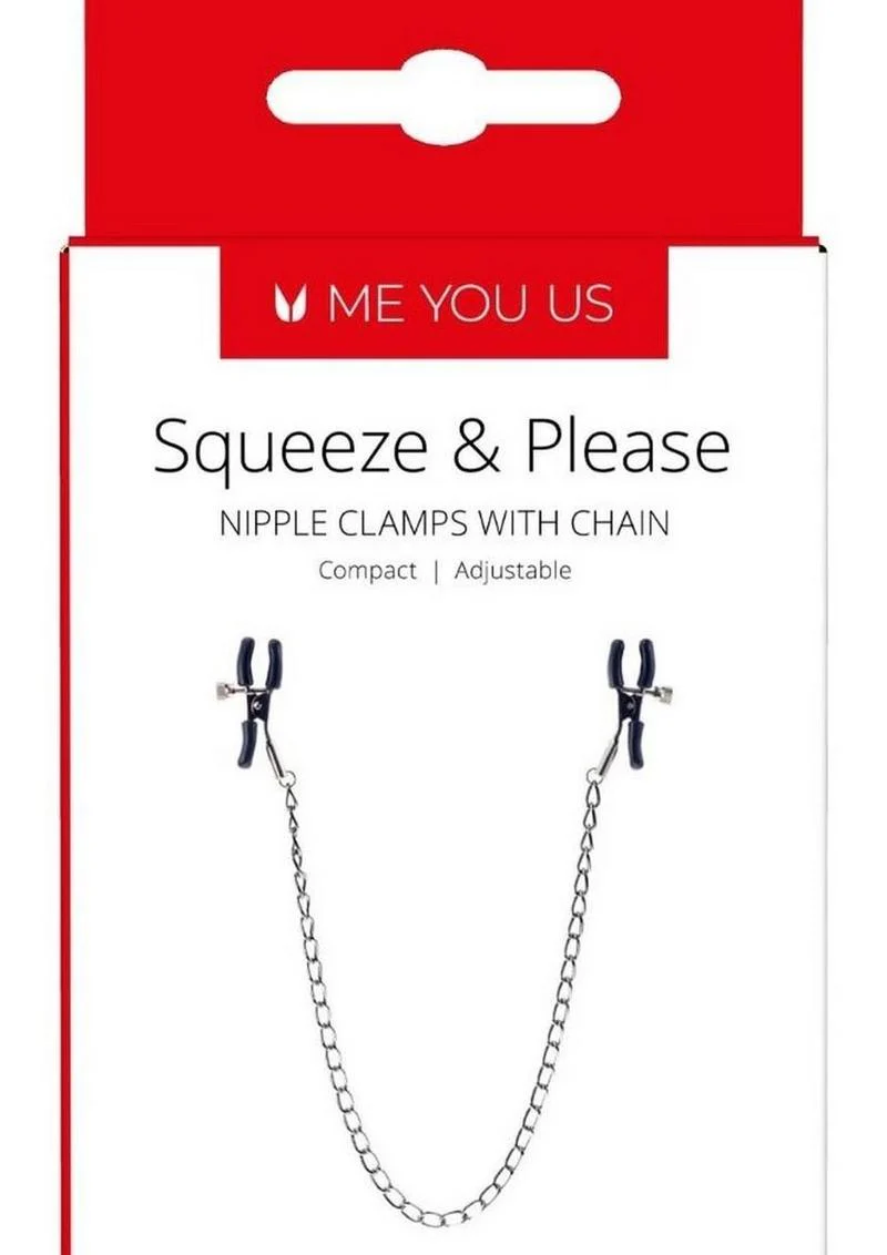 ME YOU US Squeeze and Please Adjustable Nipple Clamps with Chain - Image 3