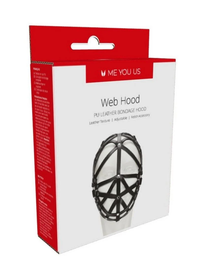 ME YOU US Web Hood Pu Leather Bondage Hood - Image 2