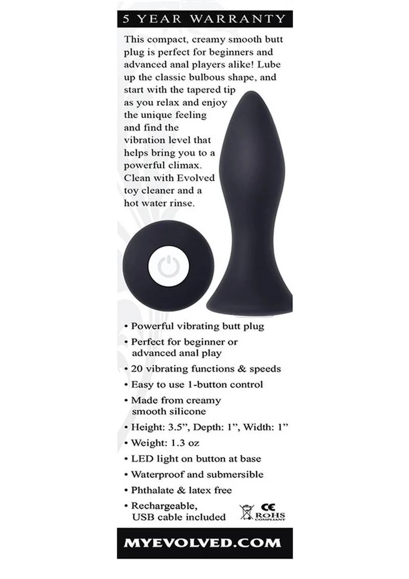 Mighty Mini Rechargeable Silicone Anal Plug with 20 Functions and Speeds - Image 4