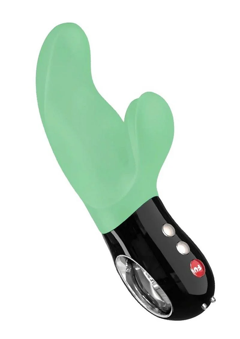 Miss Bi Silicone Vibrator with Clitoral Stimulator - Jade - Image 2