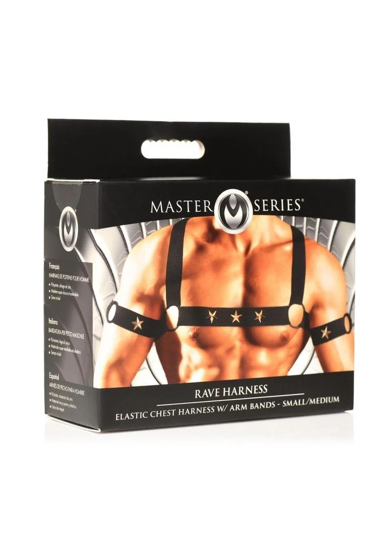 Ms Rave Chest Harness S/M Blk/Gld - Image 2