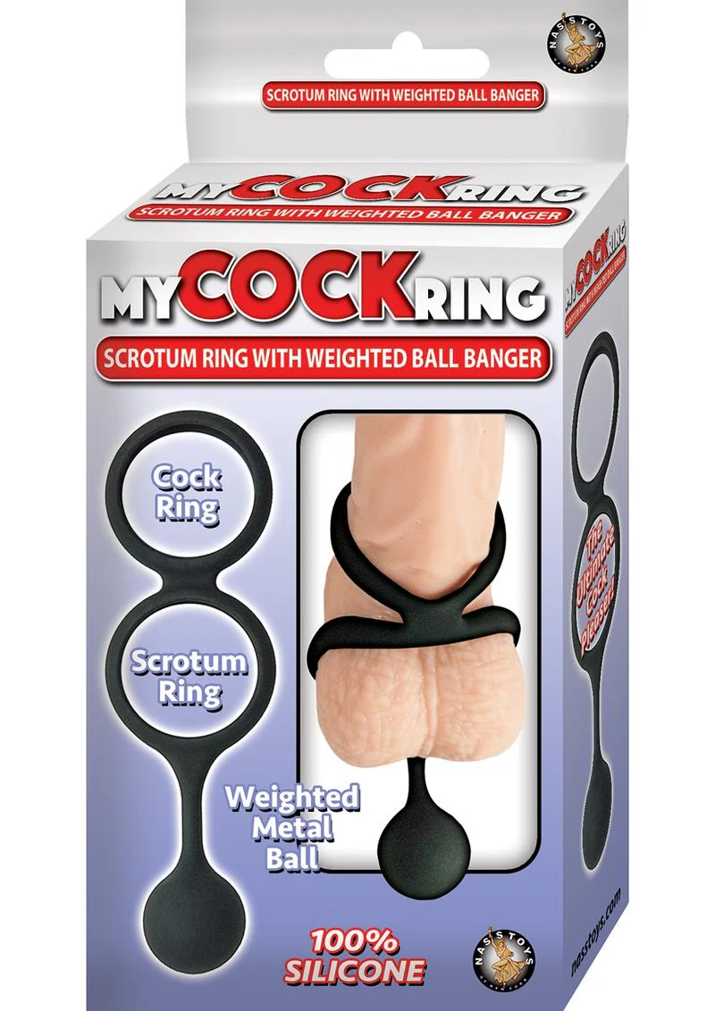 My Cock Ring Scrotum Ring with Weighted Ball Banger Silicone Cock Ring - Image 2