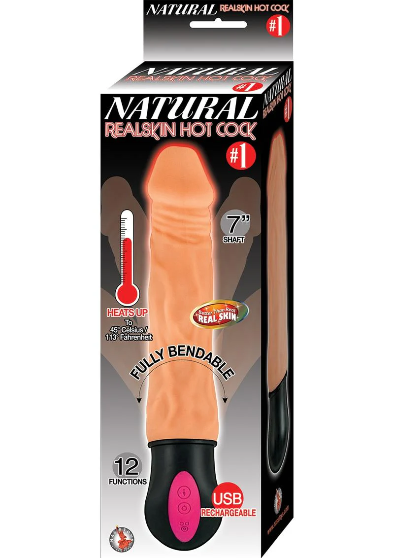 Natural Realskin Hot Cock #1 Rechargeable Warming Vibrator - Image 2