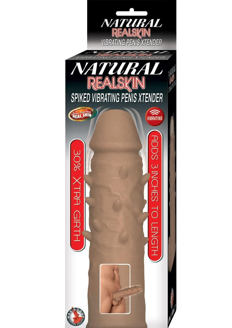 Natural Realskin Spiked Vibrating Penis Xtender - Image 3