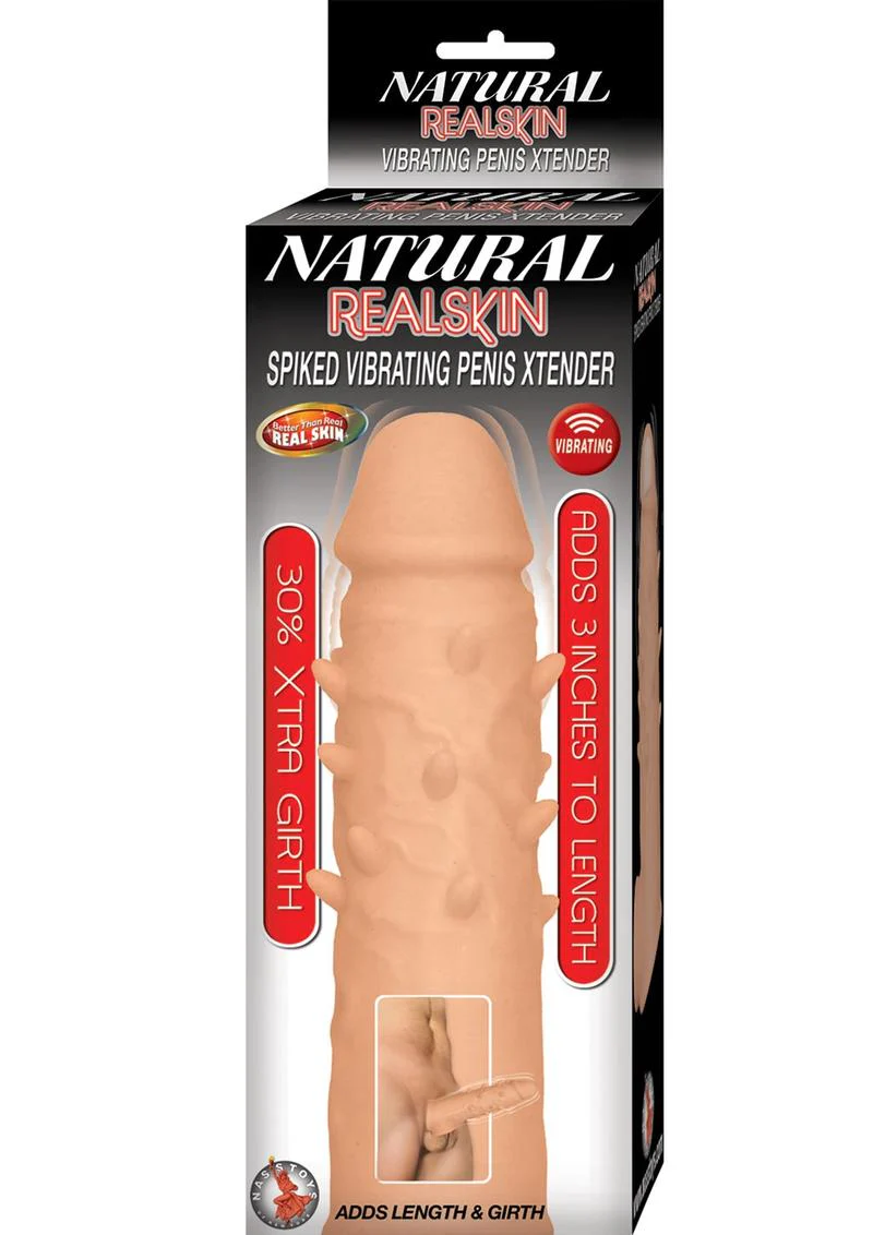 Natural Realskin Spiked Vibrating Penis Xtender - Image 4