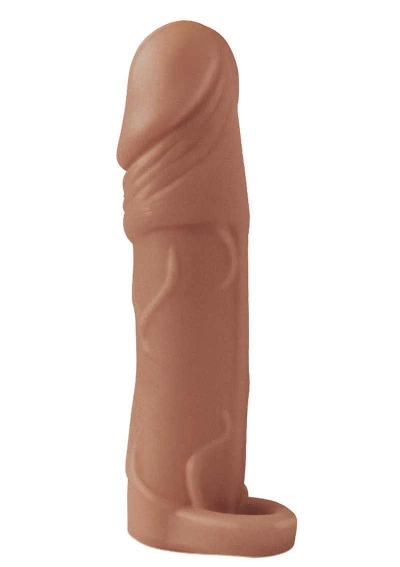 Natural Realskin Vibrating Penis Extender with Scrotum Ring