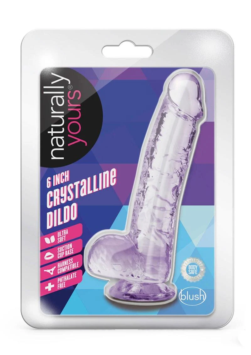 Naturally Yours Crystalline Dildo 6in - Amethyst - Image 2