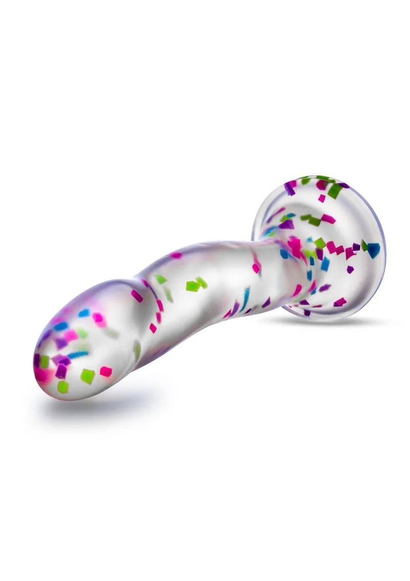 Neo Elite Glow In The Dark Silicone Hanky Panky Dildo 7.5in - Confetti
