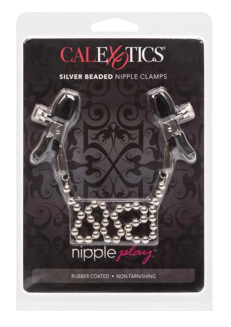 Nipple Play Silver Beaded Chain Nipple Clamps - Image 2