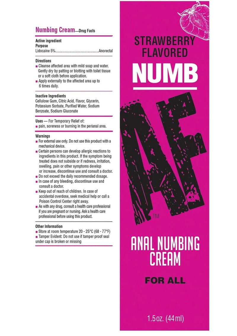 Numb AF Anal Numbing Flavored Cream - Strawberry - Image 3