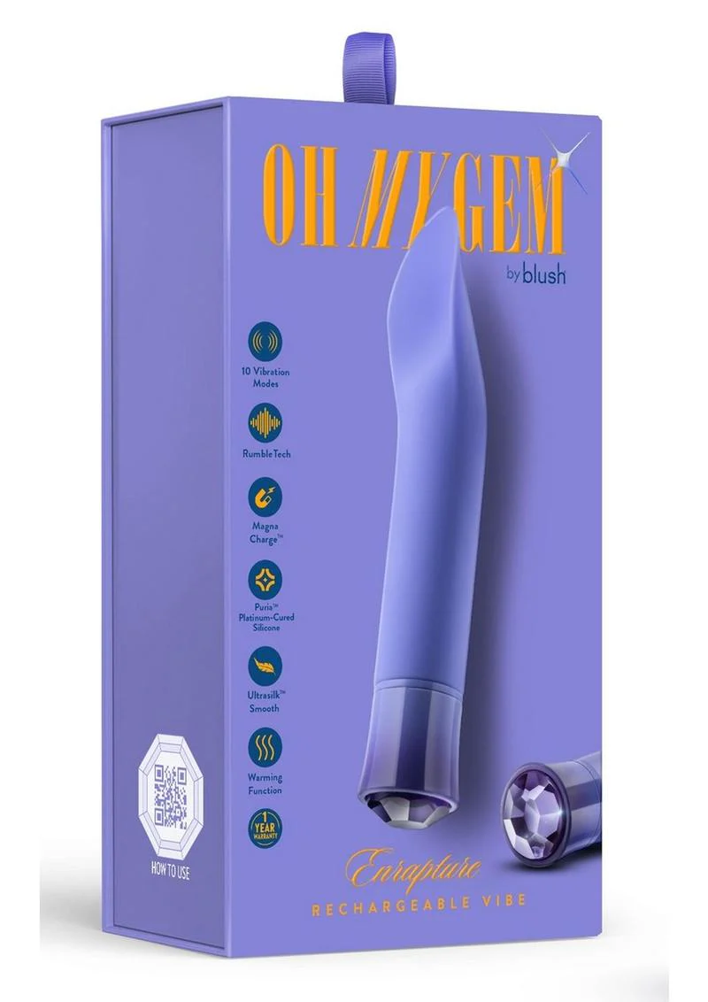 Oh My Gem Enrapture Rechargeable Silicone G-Spot Vibrator - Tanzanite - Image 2